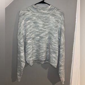 Mint green/light blue & white cozy sweater